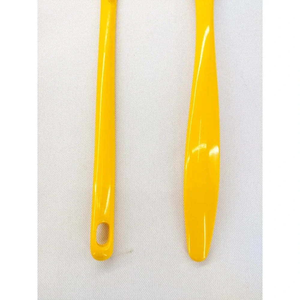 Vintage Hutzler Kitchen Utensil Set Yellow Melamine Spoons Spatula 4pc